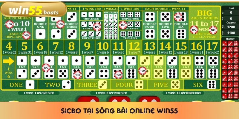 Sicbo tại sòng bài online Win55